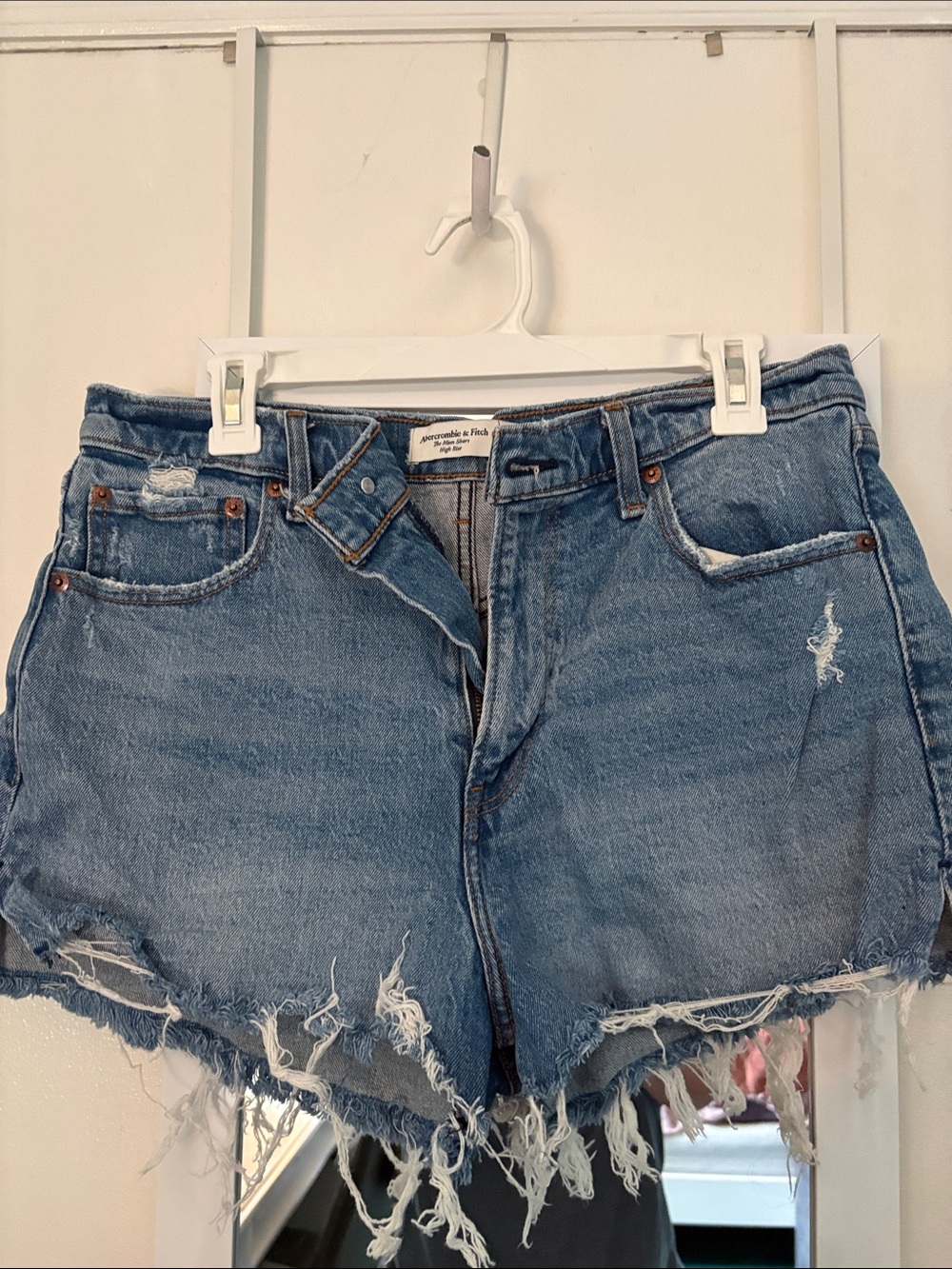Abercrombie & Fitch Distressed Light Blue Denim Cutoff Shorts